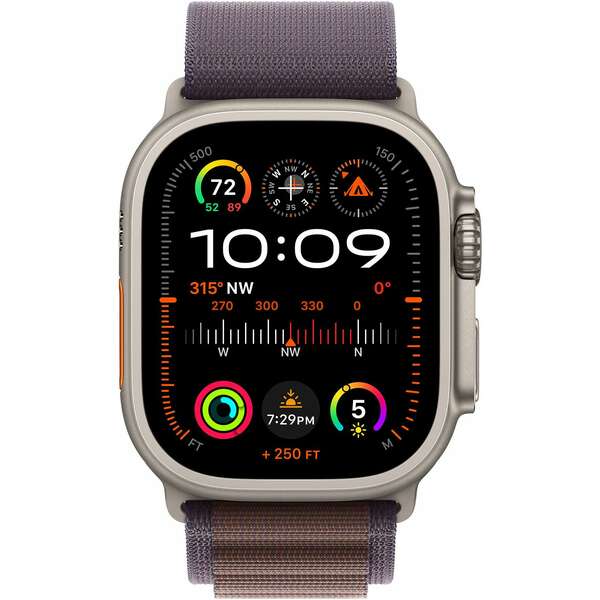 APPLE Watch Ultra2 Cellular, 49mm Titanium Case with Indigo Alpine Loop - Small mrer3se/a