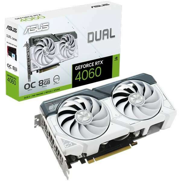 ASUS nVidia GeForce RTX 4060 8GB 128bit DUAL-RTX4060-O8G-WHITE