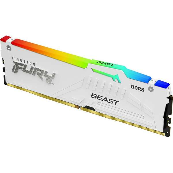 KINGSTON DIMM DDR5 16GB 5600MT/s KF556C36BWEA-16 Fury Beast RGB White Expo