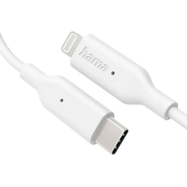 HAMA kabl USB-C na Lightning, 1m, beli, 480 Mbit/s