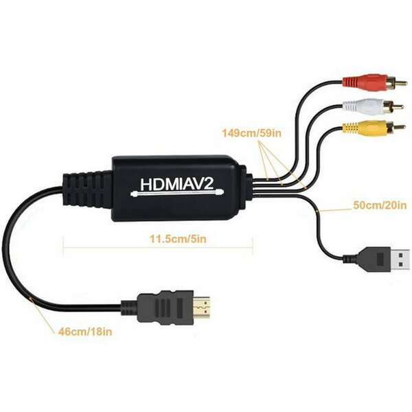 KETTZ HDMI na AV konvertor kabl KT-HAV1-1.8M