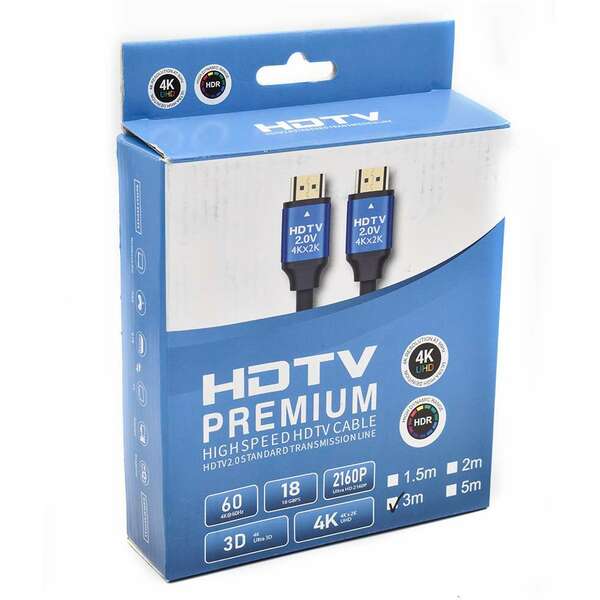 KETTZ HDMI kabl V2.0 gold 3m KT-HK2.0-3M