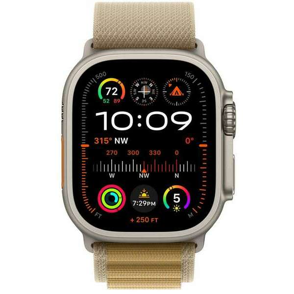 APPLE Watch Ultra2 v2 Cellular 49mm Natural Titanium Case with Tan Alpine Loop - Small mx4e3se/a