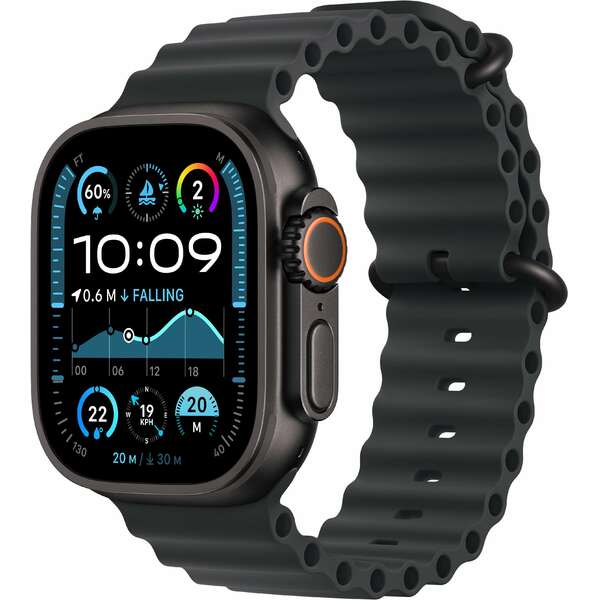 APPLE Watch Ultra2 v2 Cellular 49mm Black Titanium Case with Black Ocean Band mx4p3se/a