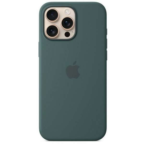 APPLE iPhone 16 Pro Max Silicone Case with MagSafe Lake Green ma7v4zm/a