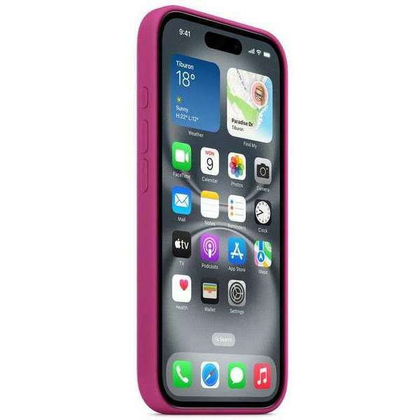 APPLE iPhone 16 Silicone Case with MagSafe Fuchsia myy53zm/a