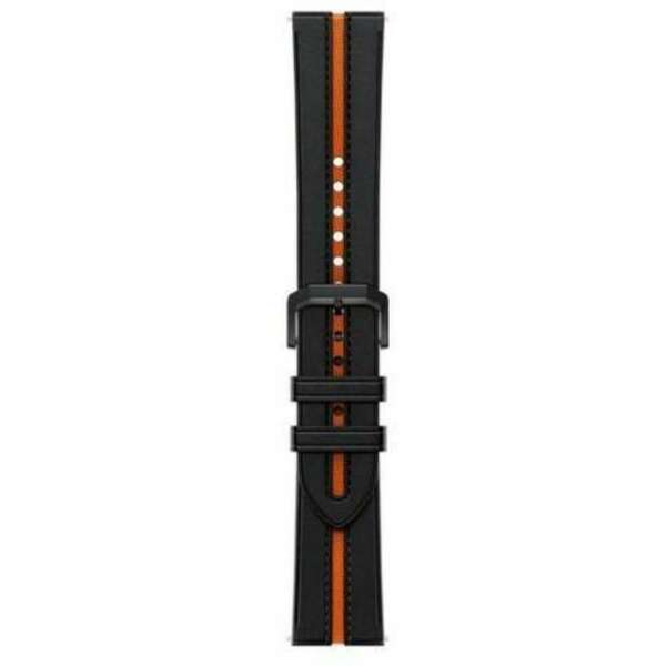 XIAOMI Mi Watch Black Orange Leather Strap