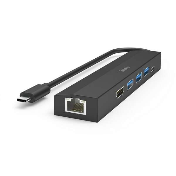 HAMA USB-C Hub, 6 Portova, 3xUSB-A, USB-C, HDMI, LAN