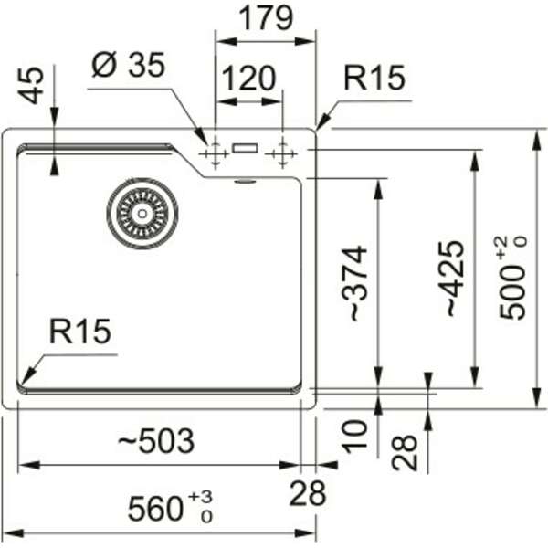 FRANKE-IT UBG 610.50 kameno siva 114.0686.797