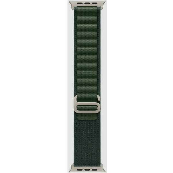 APPLE Watch 49mm Loop Dark Green Alpine Loop - Medium - Natural Titanium Finish mxmv3zm/a