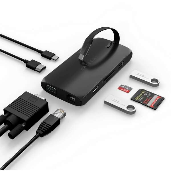 SATECHI USB-C On-the-go Multiport adapter Black ST-UCMBAK