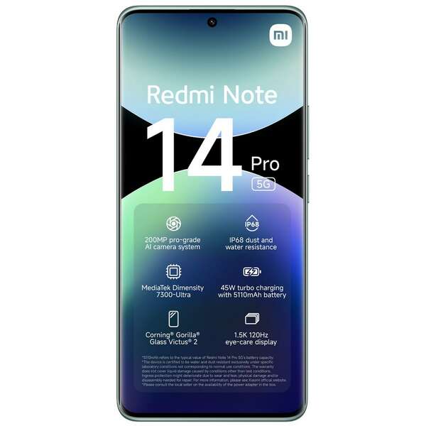 XIAOMI Redmi Note 14 Pro 5G 8GB/256GB Coral Green MZB0IMOEU