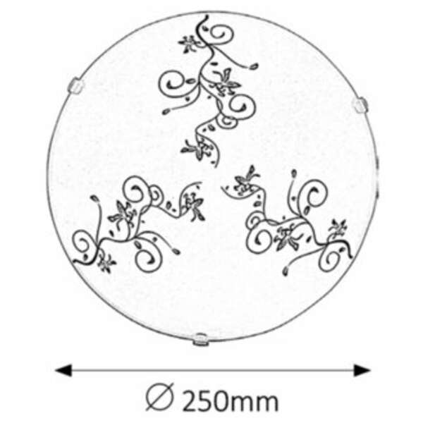 RABALUX Bloomy plafonjera D25 E27 60W, belo