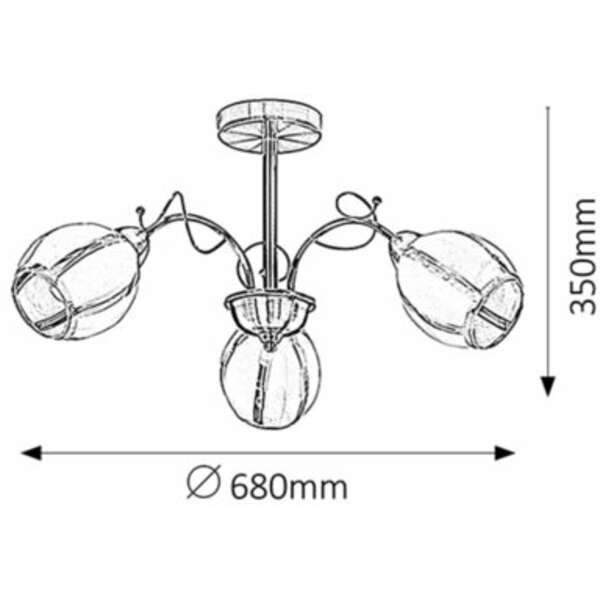 RABALUX Joel  luster E27 3x60W, bronza