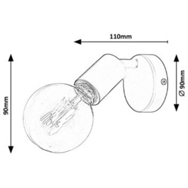 RABALUX Lamar, metal spot , E27 1xMAX 40W, mat crna