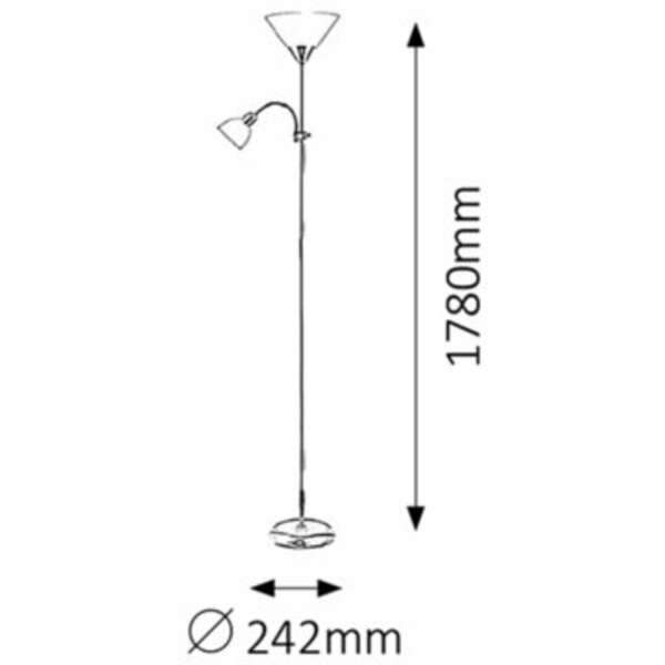 RABALUX Action podna lampa sa citacem E27+E14 bela/bela