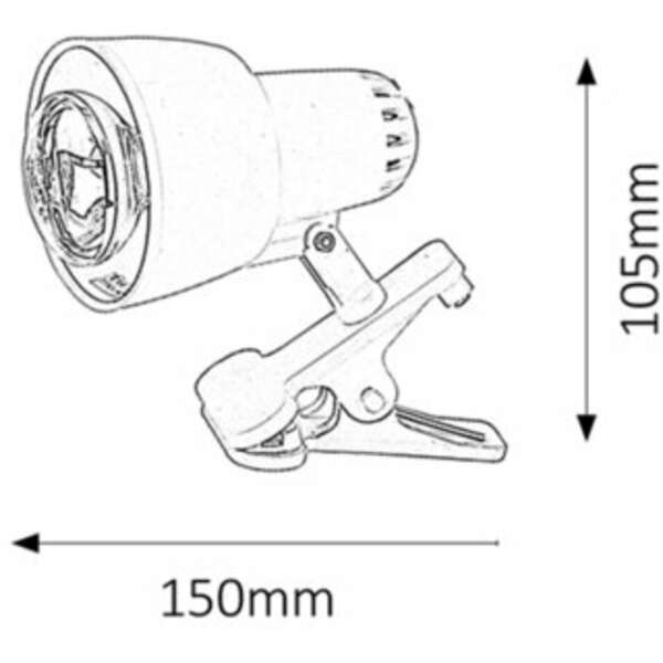 RABALUX Clip spot s štipaljkom E14 40W crni