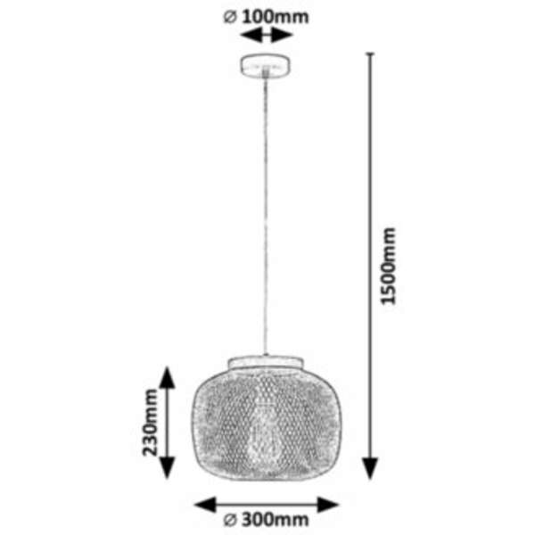 RABALUX Rupert, metal drvo visilica, E27 1×