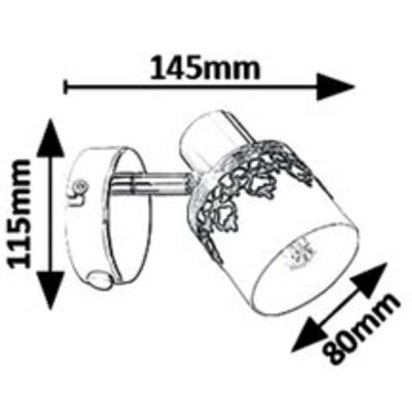 RABALUX Lacey spot E14 MAX 40W crna/bela/chrom