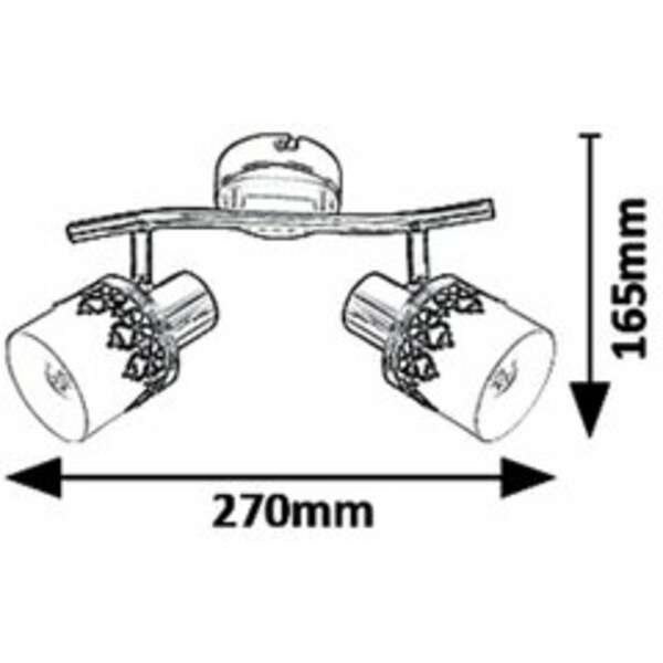 RABALUX Lacey spot E14 2X MAX 40W bla/bela/hrom