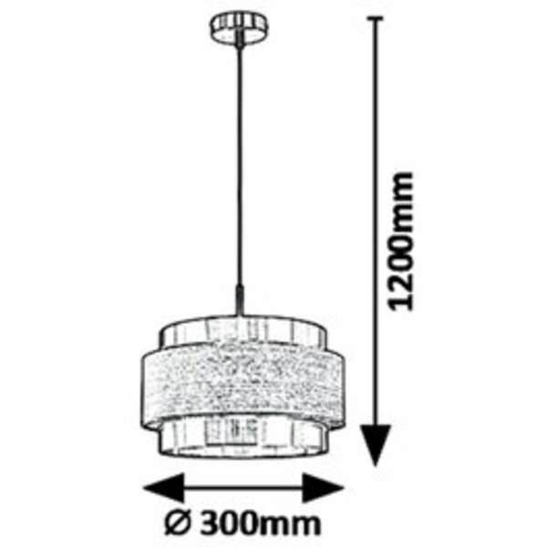 RABALUX Basil visilica E271XMAX 40W shrom/ s oak