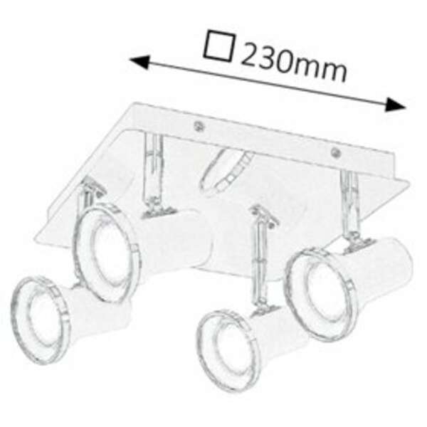 RABALUX Steve spotLEDGU10 4x4,5Ww.bulb,wh/chIP44