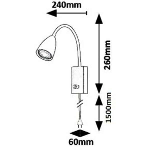 RABALUX Mika spot, GU10 MAX 25W crna