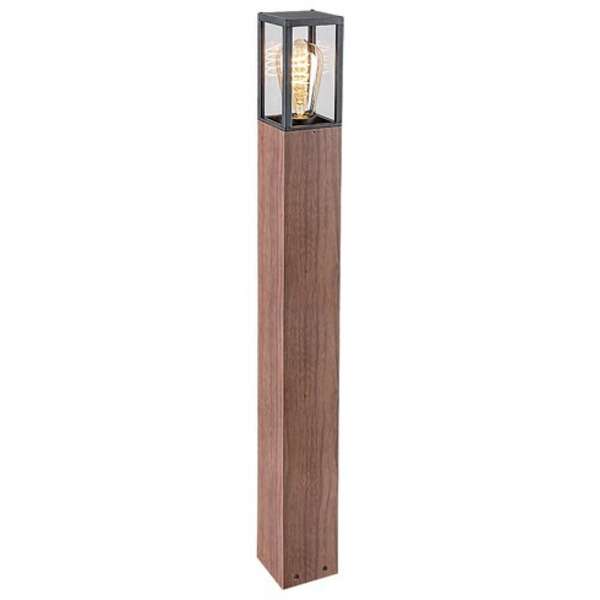 RABALUX Wales spoljna podna lampa aluminijum crna drvo stakleni abazur E27 60W bez sijalice 2