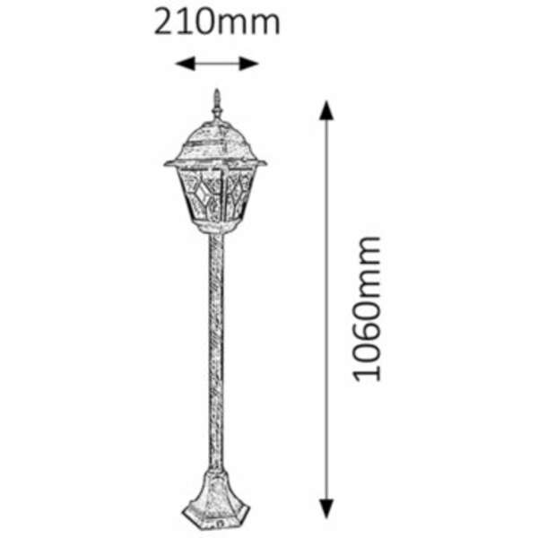 RABALUX Monaco spoljna lampa 1m 60W staro zlato IP43