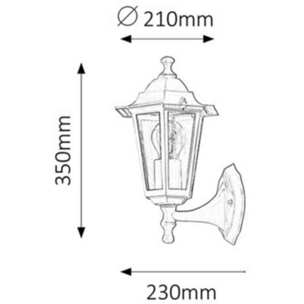 RABALUX Velence spoljna zidna lampa E27 60Wcrno IP43