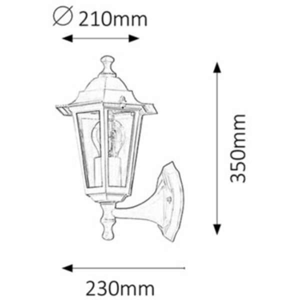 RABALUX Velence spoljna zidna lampa E27 60W crno IP43