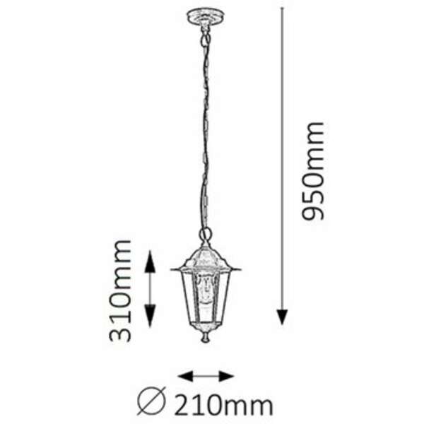 RABALUX Velence spoljna visilica E27 60W  staro zlato IP44