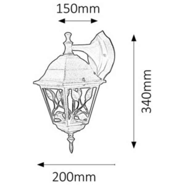 RABALUX Haga spoljna zidna lampa E27 60W  staro zlato IP44