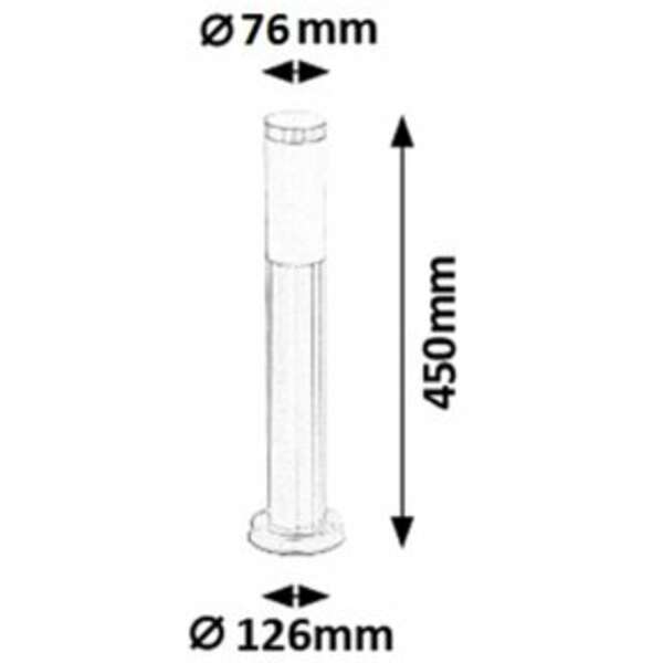 RABALUX Inox torch spoljna lampa 45cm E27 60W IP44