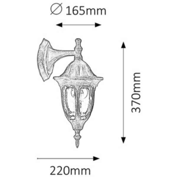 RABALUX Milano spoljna zidna lampa  60W staro zlato IP43