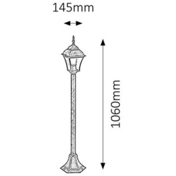 RABALUX Toscana spoljna lampa1m E27 60W staro srebro  IP43