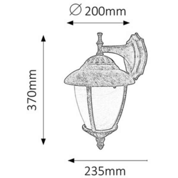 RABALUX Madrid spoljna zidna lampa E2760Wstaro zlato IP43