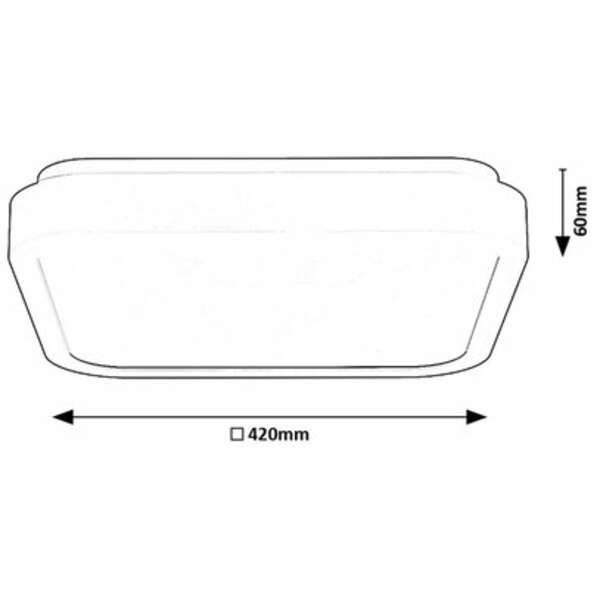 RABALUX Samira plafonjera 48W crna cetvrtasta