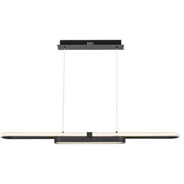 RABALUX Contessa, LED visilica crna metal, 48W, 2550lm, 4000K, 100cm, podesiva visina: 50-120cm