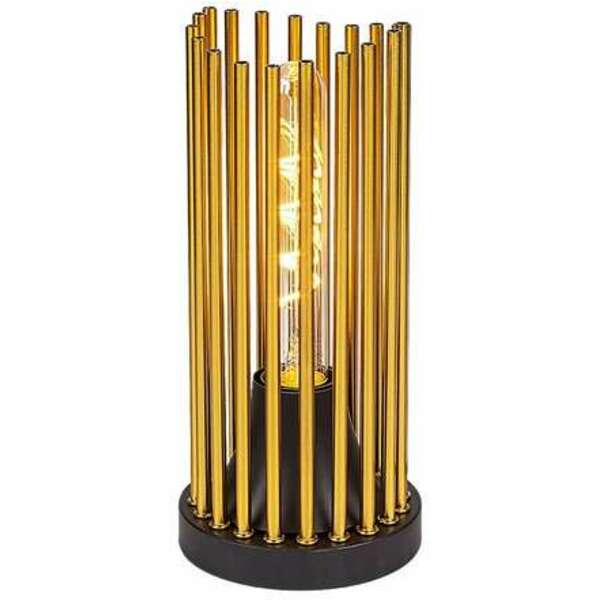 RABALUX Roxas, stona lampa 1xE27, metal crna/bakar sa tekstil kablom, visina 26cm