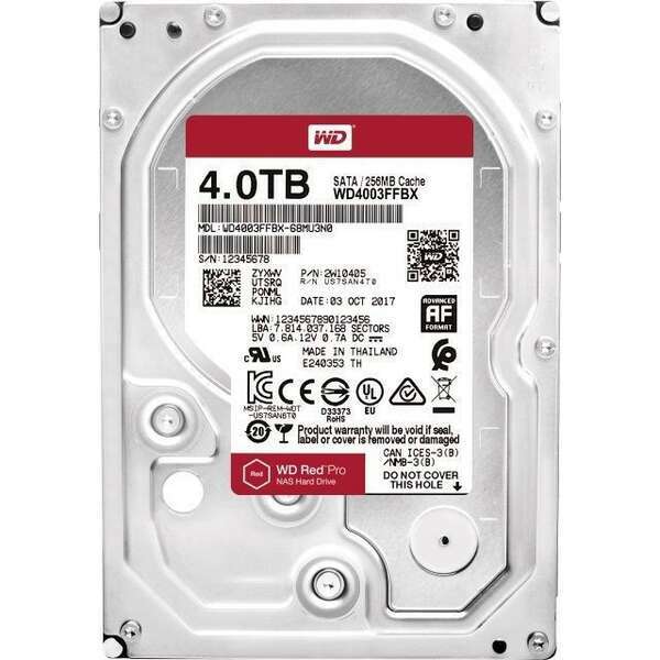 WD 4TB 3.5 SATA III 256MB 7.200 WD4003FFBX Red Pro