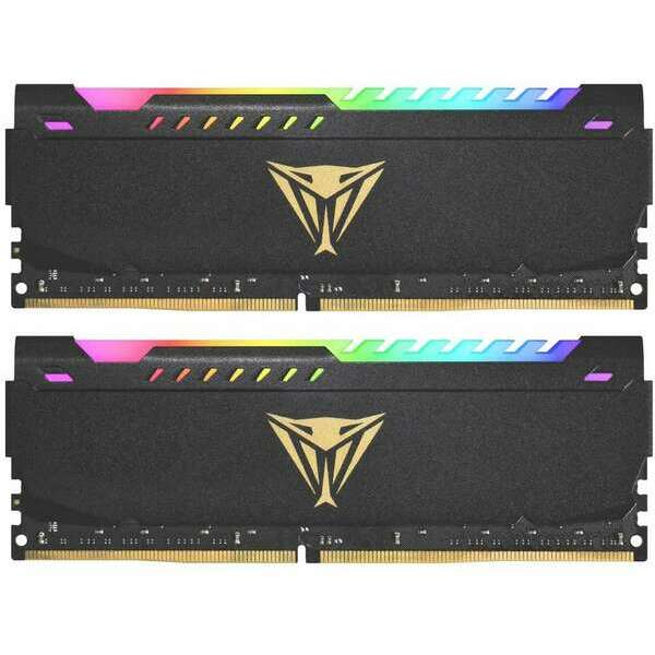 Patriot Vipe Steel RGB BLACK Dual DDR4 16GB 2x8GB 3600MHZ Channel PVSR416G360C0K