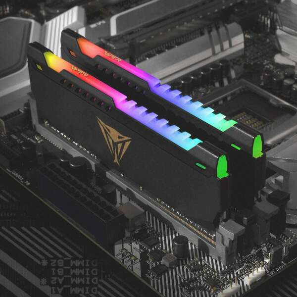 Patriot Vipe Steel RGB BLACK Dual DDR4 16GB 2x8GB 3600MHZ Channel PVSR416G360C0K