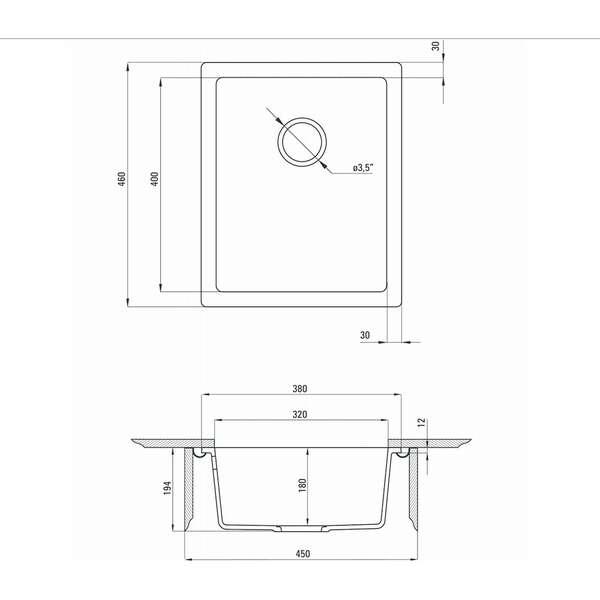 DEANTE ZQA G10B CORDA UNDERMOUNT 38/MGRA