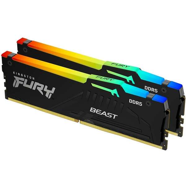 KINGSTON DIMM DDR5 32GB (2x16GB kit) 6000MT/s KF560C40BBAK2-32 Fury Beast RGB