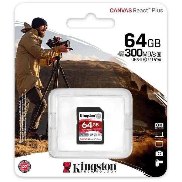 KINGSTON SDXC kartica Canvas React Plus 64GB, sdr2/64gb