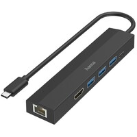 HAMA USB-C Hub, 6 Portova, 3xUSB-A, USB-C, HDMI, LAN