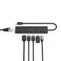 HAMA USB-C Hub, 6 Portova, 3xUSB-A, USB-C, HDMI, LAN