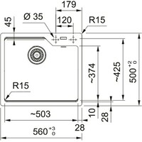 FRANKE-IT UBG 610.50 kameno siva 114.0686.797