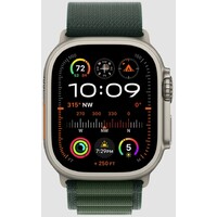 APPLE Watch 49mm Loop Dark Green Alpine Loop - Medium - Natural Titanium Finish mxmv3zm/a